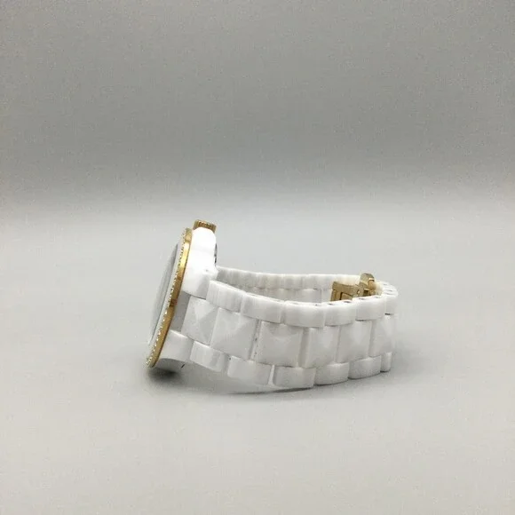 Isaac Mizrahi Live Womens Watch 36mm White Dial Crystals New Battery 6.75" - Picture 8 of 14